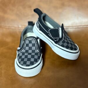 Vans Kids Black Checkered Slip-On Sneakers